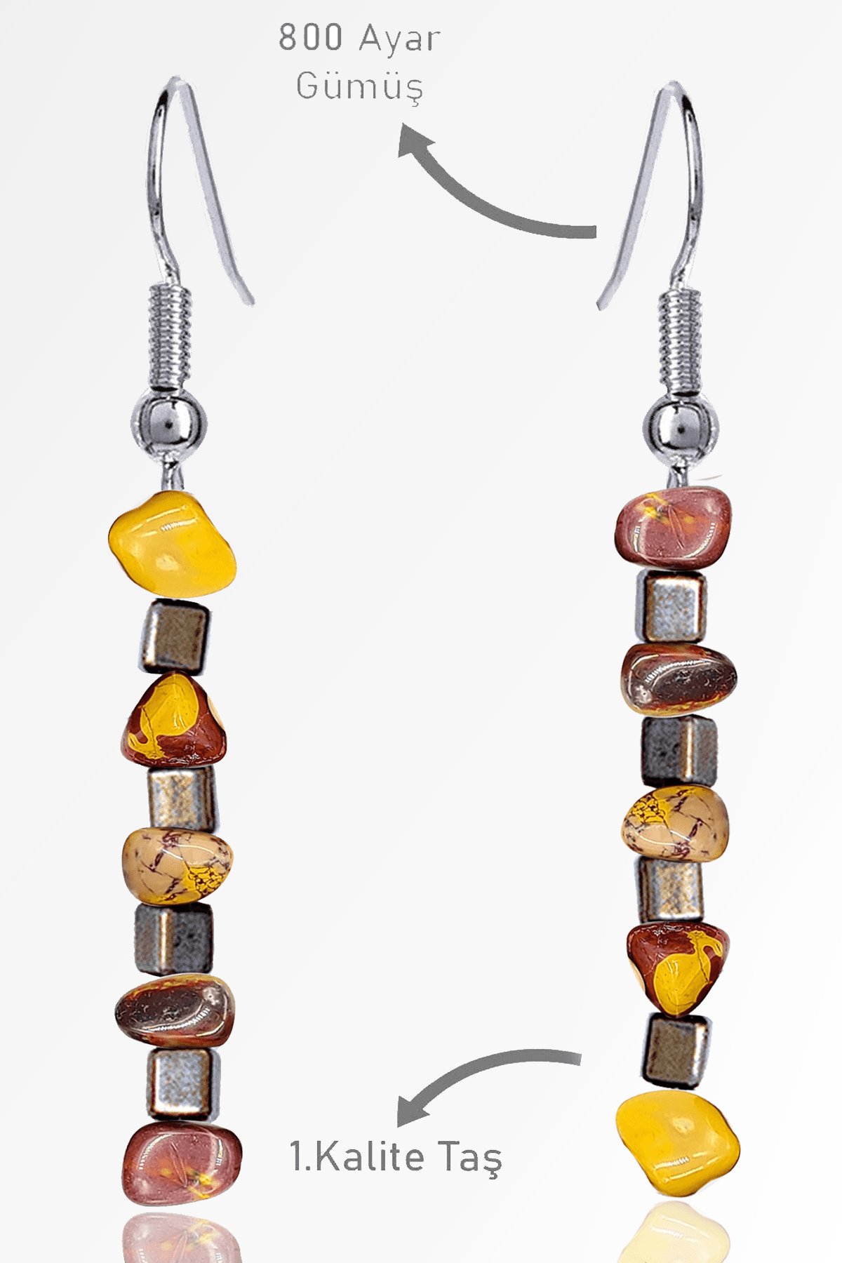 Sertifikalı Ham Kırık Taşlı Model Mookaite Jasper Taşı Küpe