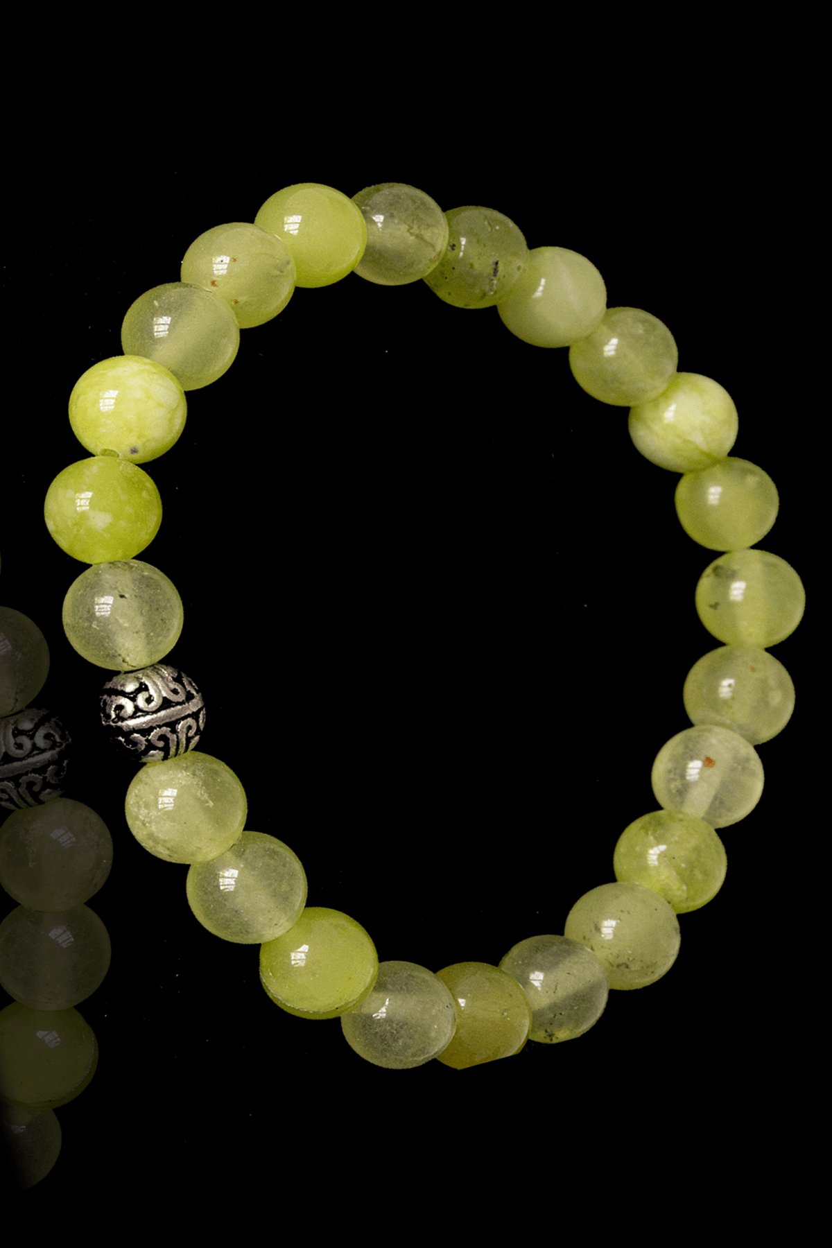 Sertifikalı Açık Yeşil Akik Taşı Bileklik - Gümüş Aparatlı