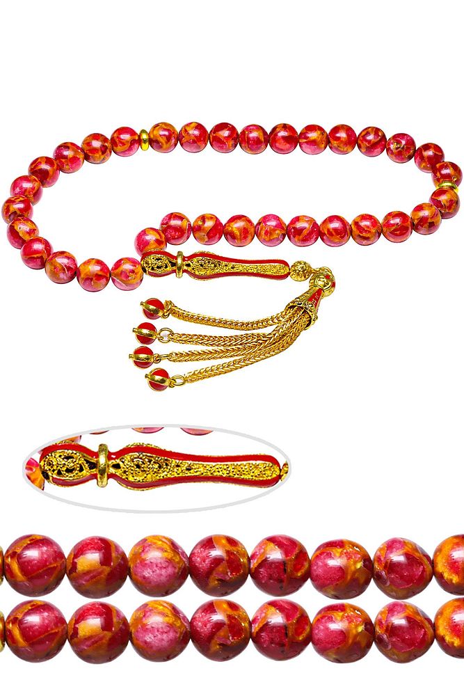 Sertifikalı Telkari Püskül Doğal Opal Taşı Tesbih