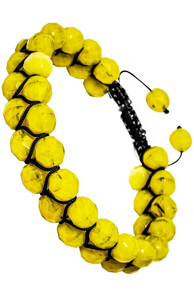 Sertifikalı Makrome Doğal Sarı Kuvars Taşı Bileklik