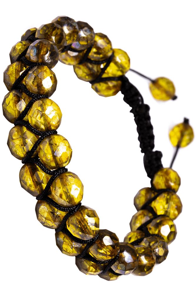 Sertifikalı Siyah Sarı Doğal Kuvars Taşı Bileklik