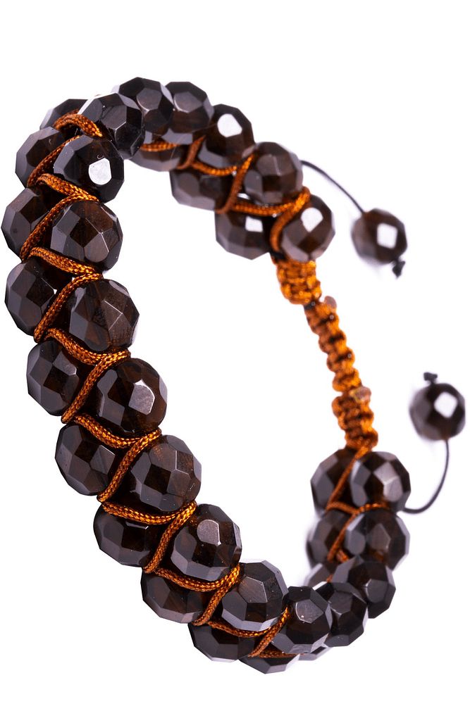 Kahverengi Makrome Çift Sıra Dumanlı Kuvars Bileklik