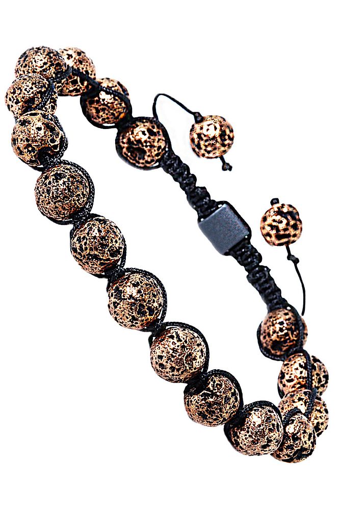 Sertifikalı Doğal Volkanik Yanardağ Tüfü Lav Taşı Bileklik