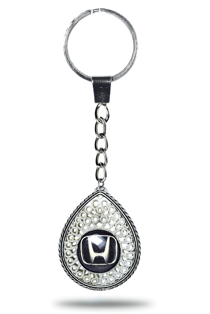 Beyaz Altın Serisi Telkari Honda Anahtarlık