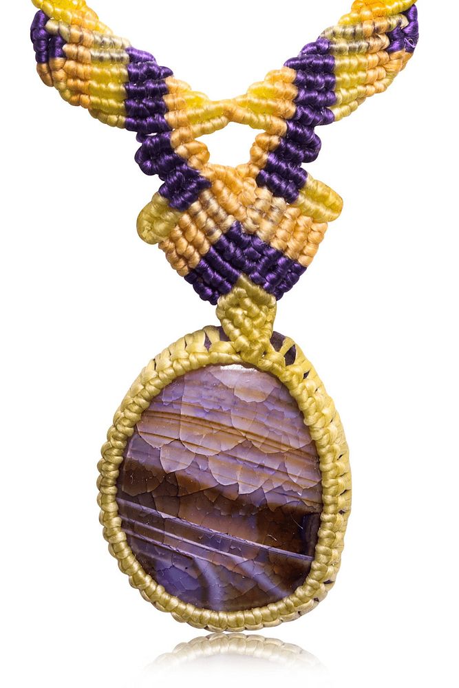 El Örmesi Özel Tasarım Ametist Taşı Doğal Taş Kolye