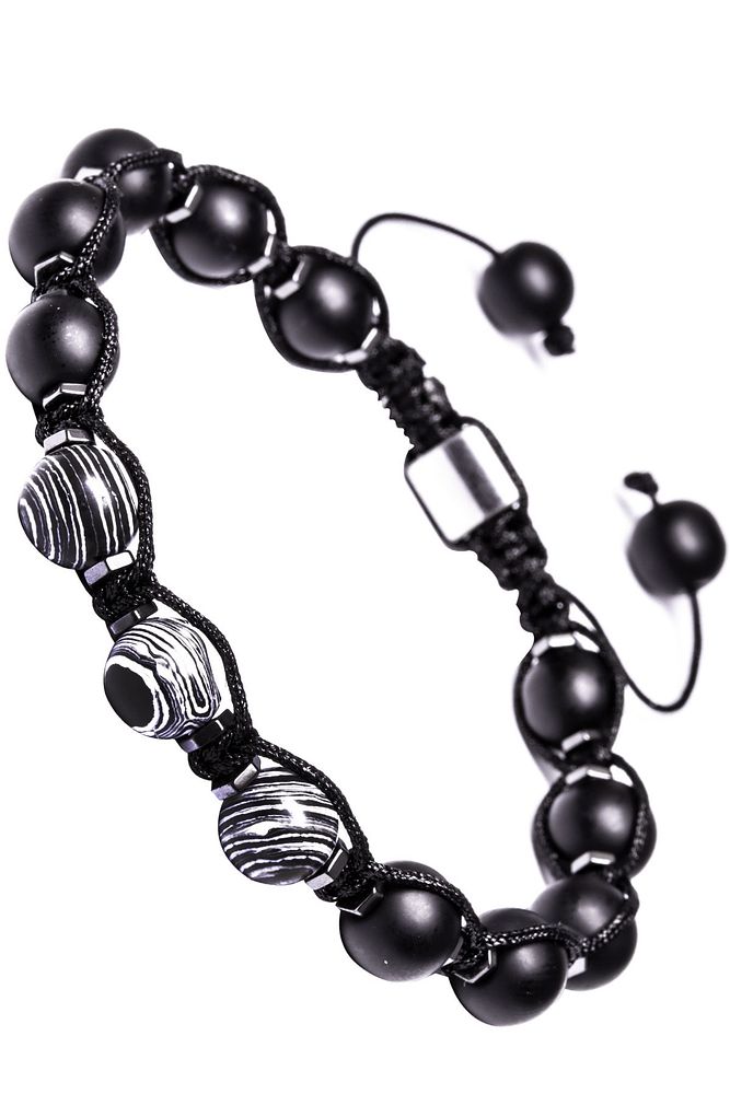 Sertifikalı Doğal Hematit Oniks Malahit Taşı Bileklik