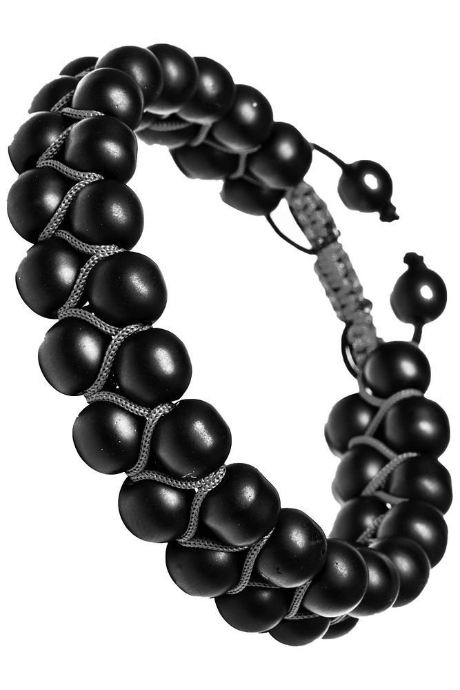 Sertifikalı Makrome Gri Doğal Oniks Taşı Bileklik