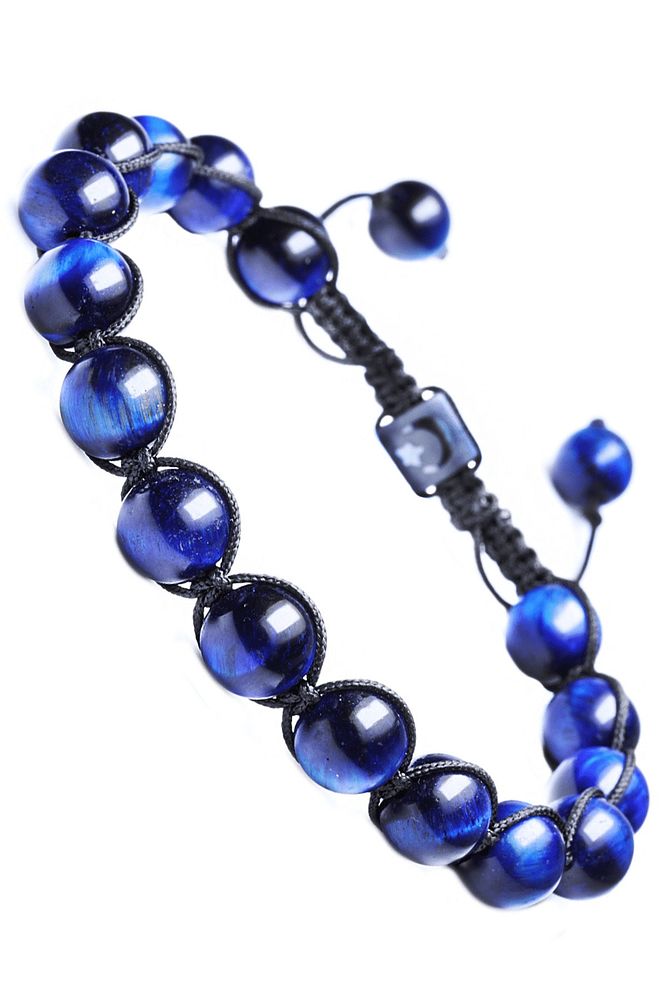 Sertifikalı Makrome Doğal Mavi Kaplan Gözü Taşı Bileklik