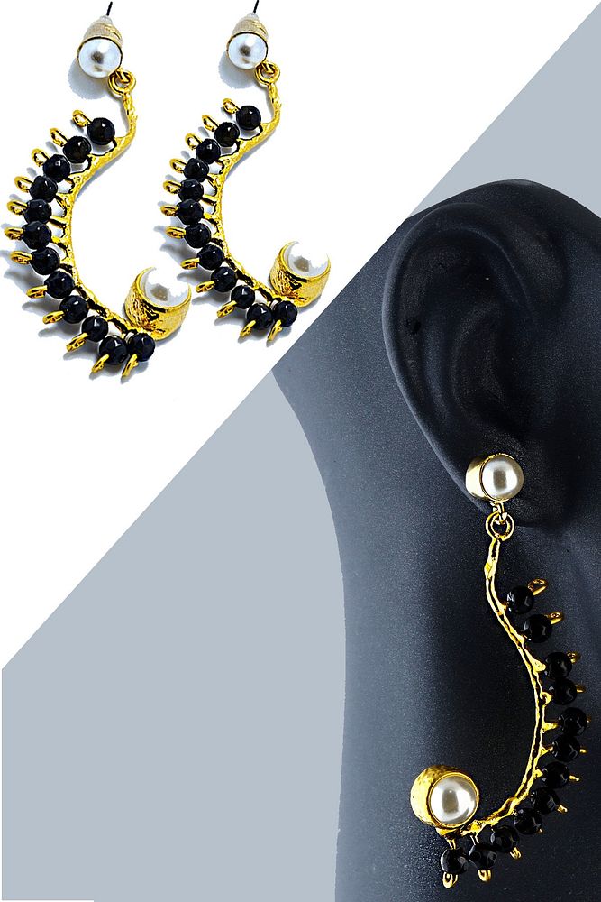 Sertifikalı Doğal Istiridye Inci Oniks Taşlı Küpe