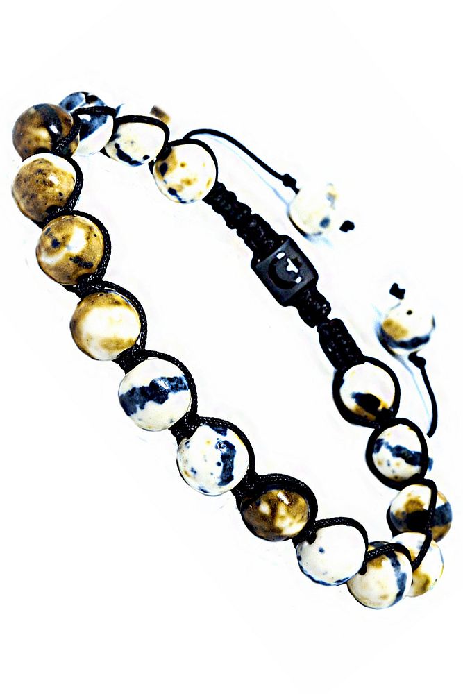 Sertifikalı Makrome Zebra Doğal Jasper Yıldız Taşı Bileklik