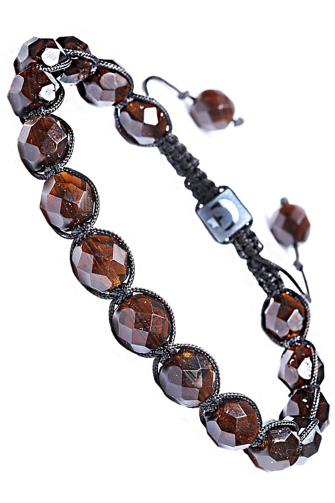 Sertifikalı Makrome Kahverengi Dumanlı Kuvars Taşı Bileklik