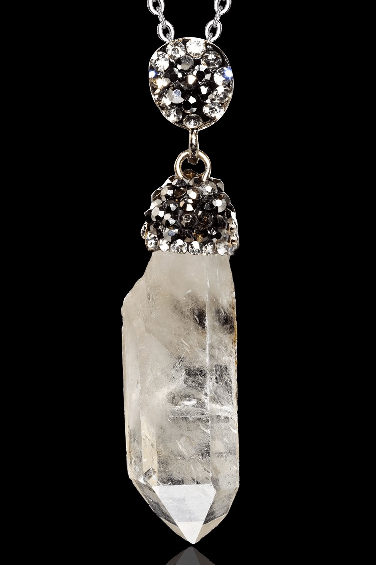 Sertifikalı Zirkon Taşlı Ham İşlenmemiş Kristal Kuvars Taşı Kolye