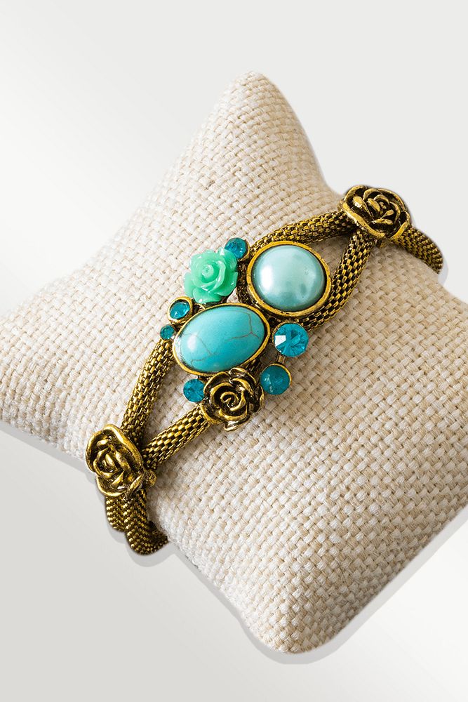 Sertifikalı Tilki Kuyruğu Model Firuze - İnci Taşı Bileklik - Ayarlamalı