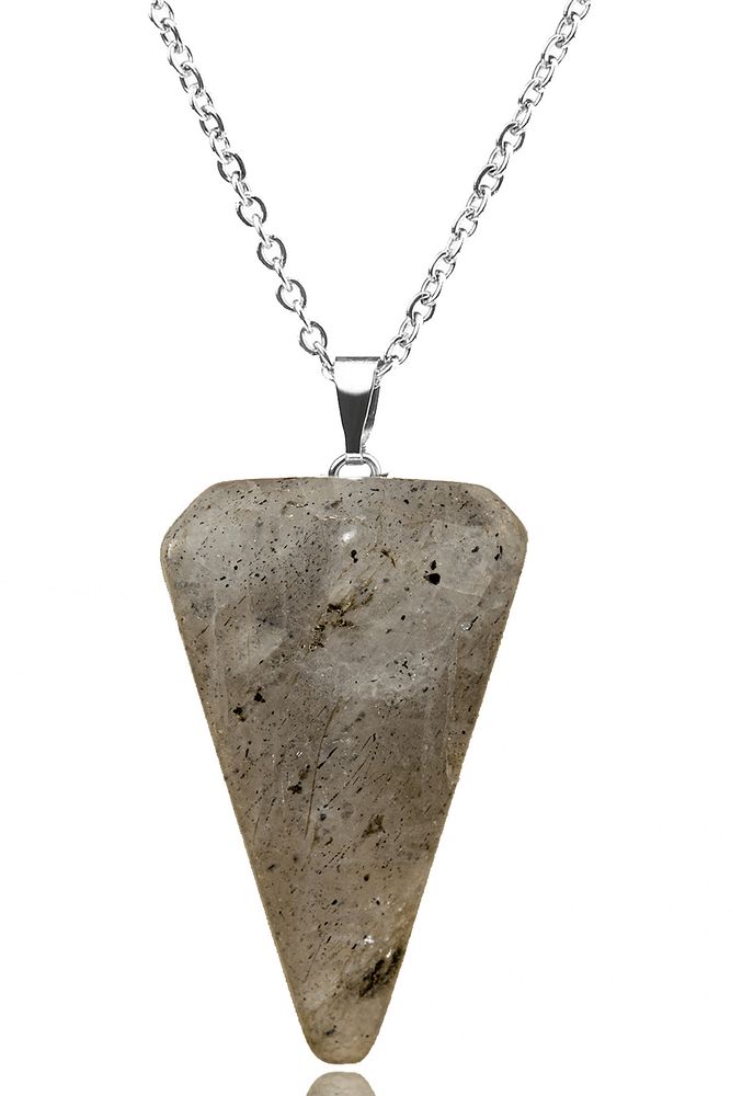 Sertifikalı Pandül Model Labradorit Taşı Kolye