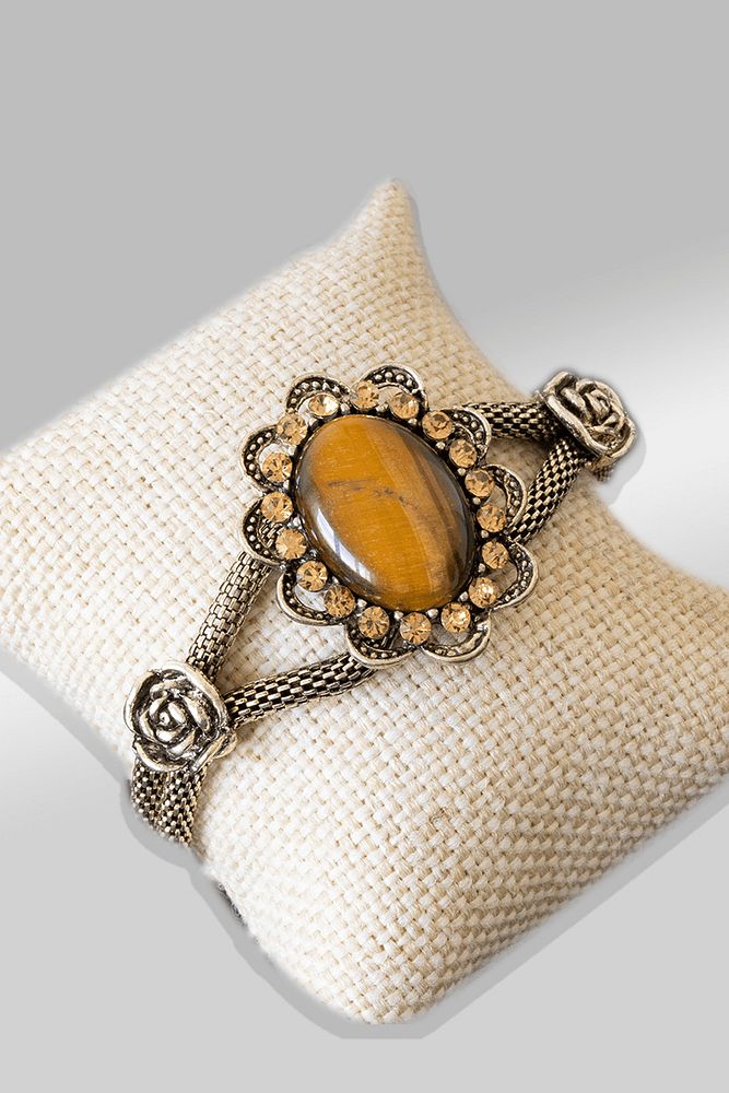 Sertifikalı Tilki Kuyruğu Kelebek Model Kaplan Gözü Taşı Bileklik - Ayarlamalı