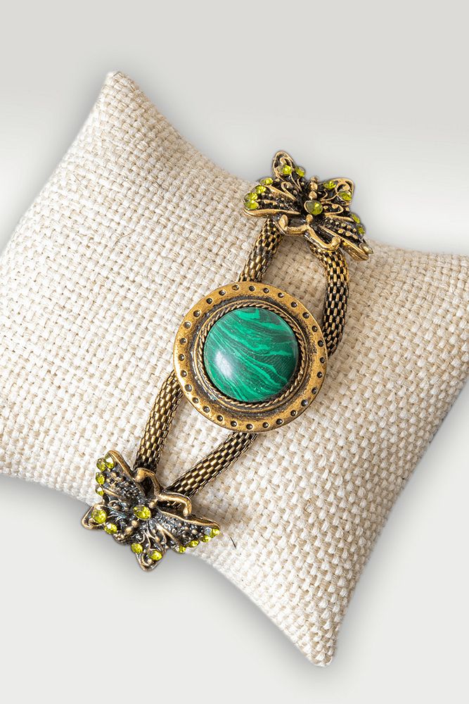 Sertifikalı Tilki Kuyruğu Model Malahit Taşı Bileklik - Ayarlamalı