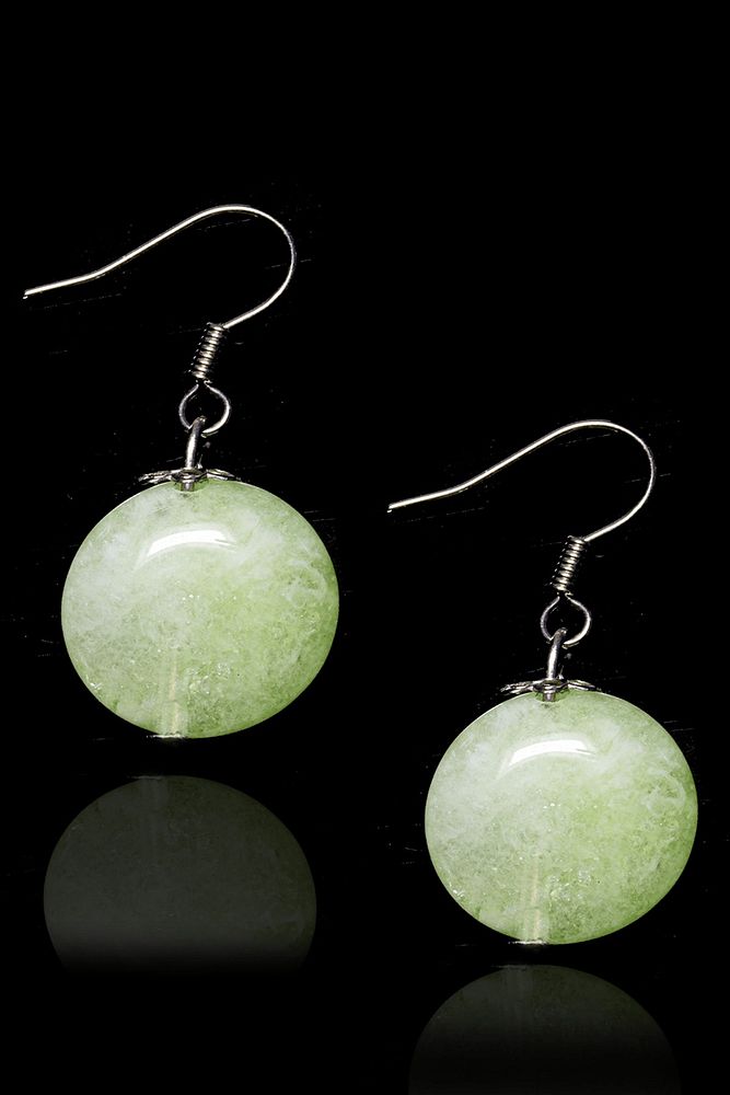 Sertifikalı Yeşil Kuvars Taşı Küpe