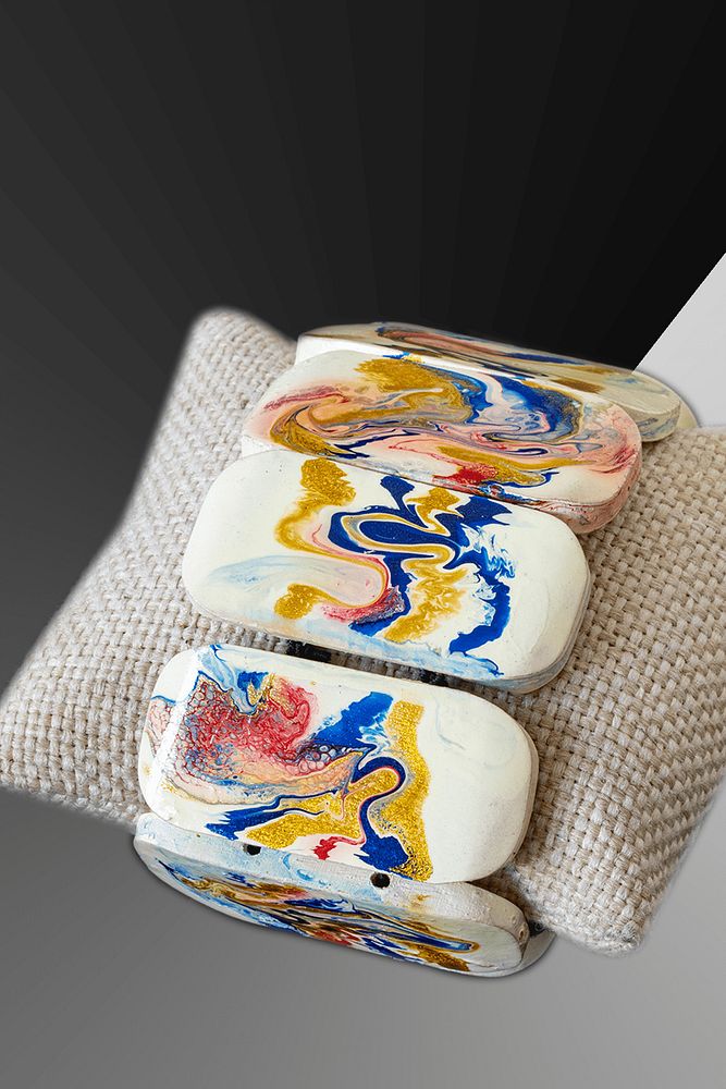 Ebruli Beyaz Afrika Sandal Ağacı Rolex Model Bileklik