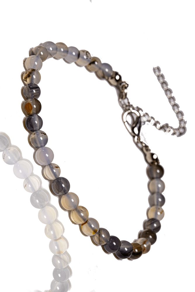 Üretici Sertifikalı Çizgili Akik Taşı Bileklik - 6mm