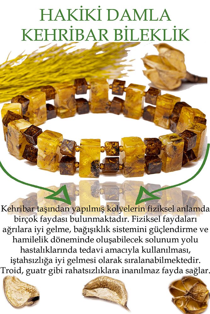 Üretici Sertifikalı Sarı Kahve Doğal Damla Kehribar Rolex Bileklik