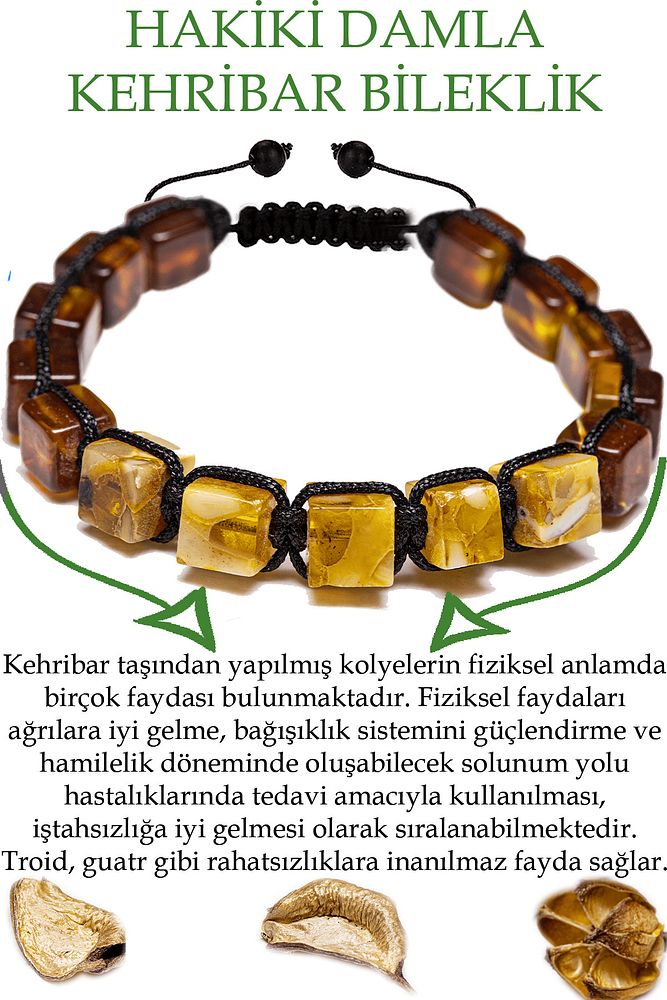 Üretici Sertifikalı Küp Kesim Vişne Mat Sarı Doğal Damla Kehribar Bileklik