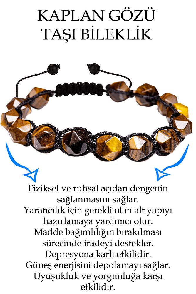 Sertifikalı Elmas Kesim Aaa Kalite Kaplan Gözü Taşı Bileklik