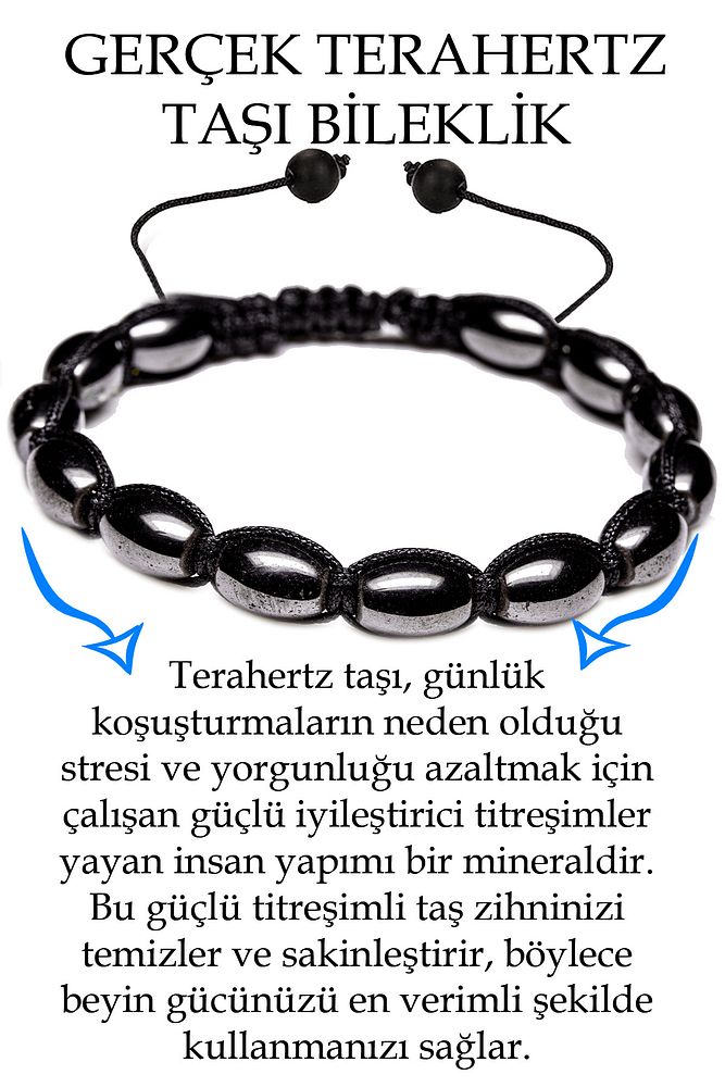 Sertifikalı Arpa Kesim Terahertz Taşı Bileklik