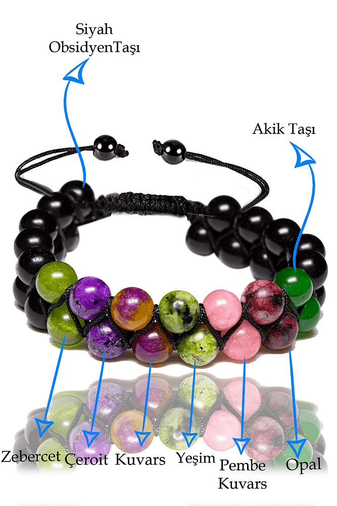 Sertifikalı Yengeç Burcu Doğal Taş Bileklik - Makrome