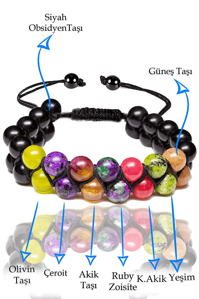 Sertifikalı Koç Burcu Doğal Taş Bileklik - Makrome