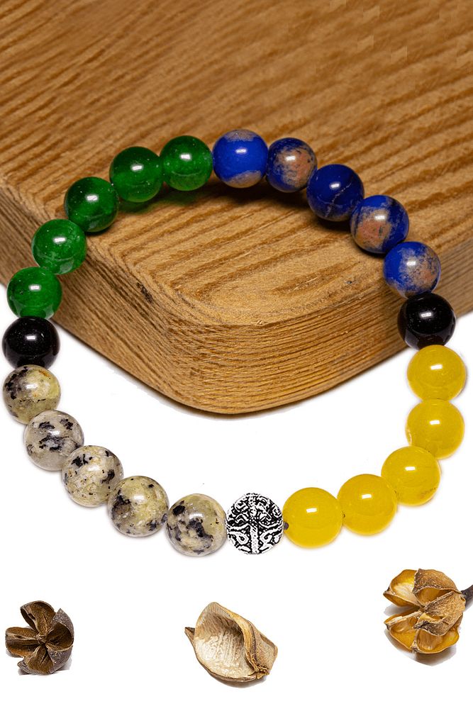 Sertifikalı Ikizler Burcu Doğal Taş Bileklik - Gümüş Aparatlı