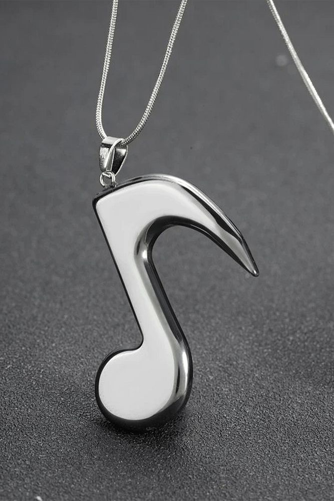 Sertifikalı Müzik - Nota Model Doğal Taş Hematit Taşı Kolye