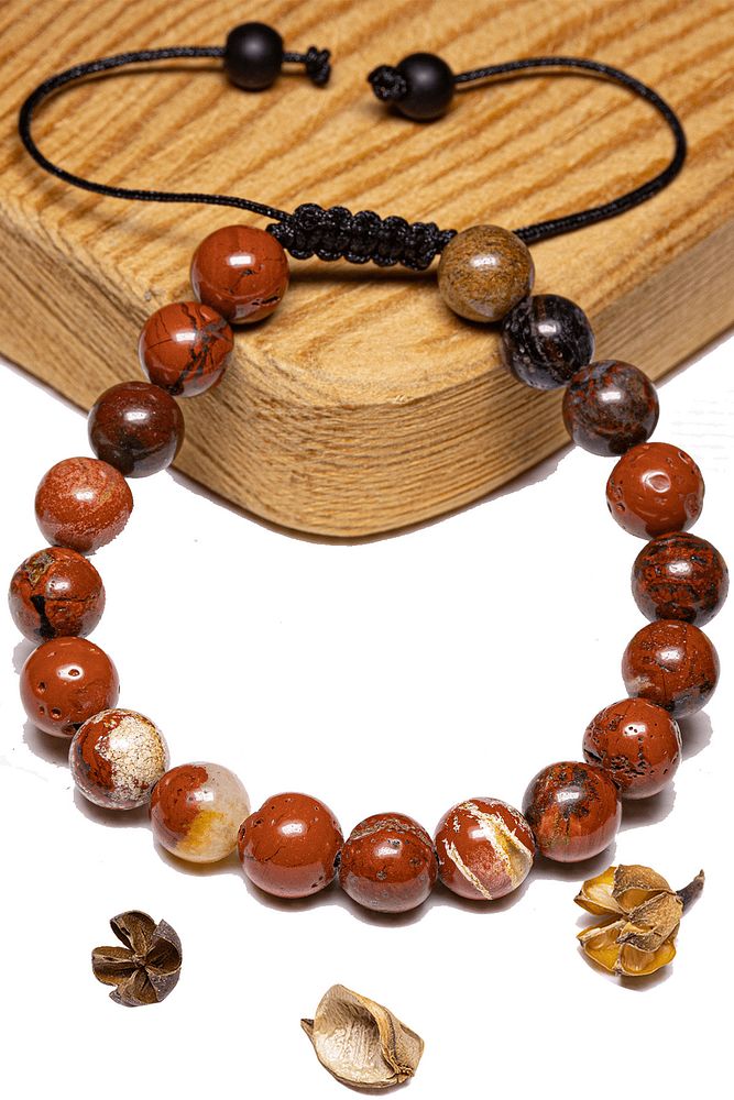 Sertifikalı Aaa Kırmızı Jasper Taşı Bileklik - Makrome