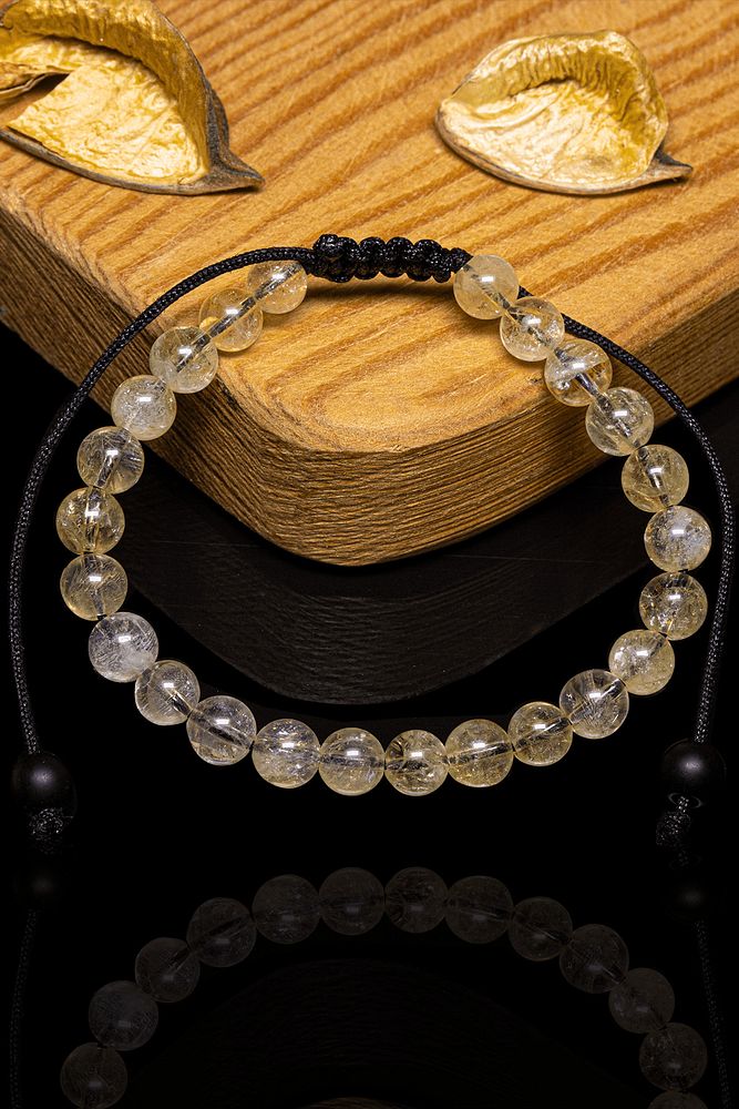 Sertifikalı Aaa+ Sitrin Taşı Bileklik - Makrome