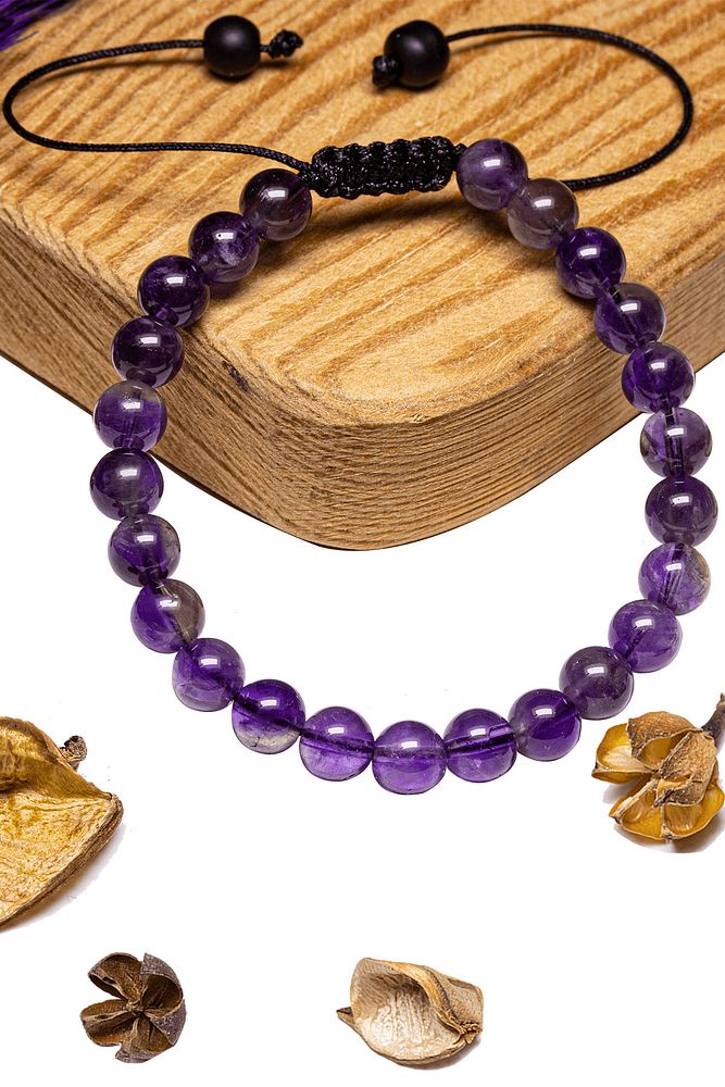 Sertifikalı Aaa+ Kalite Orijinal Ametist Taşı Bileklik - Brezilya