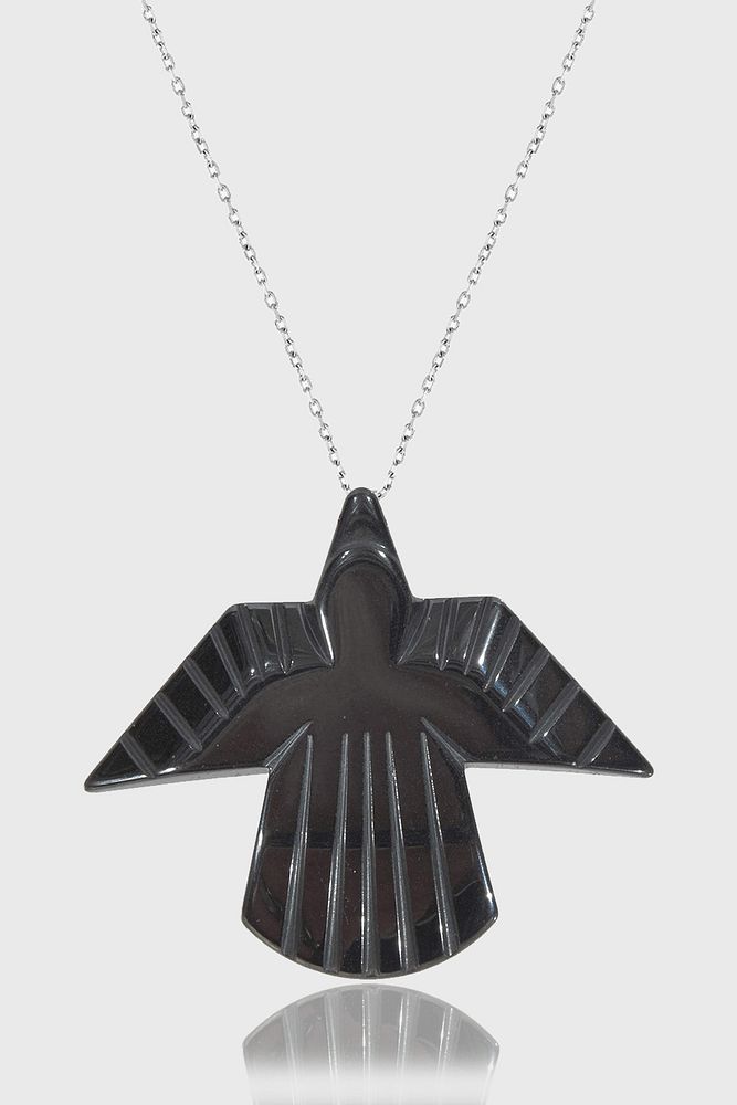 Sertifikalı AAA+ Uçan Kartal Model Doğal Taş Hematit Taşı Kolye