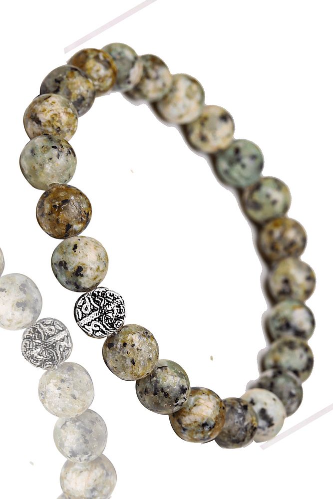 Sertifikalı Ham Işlenmemiş Afrika Turkuaz Taşı Bileklik - Gümüş Aparatlı