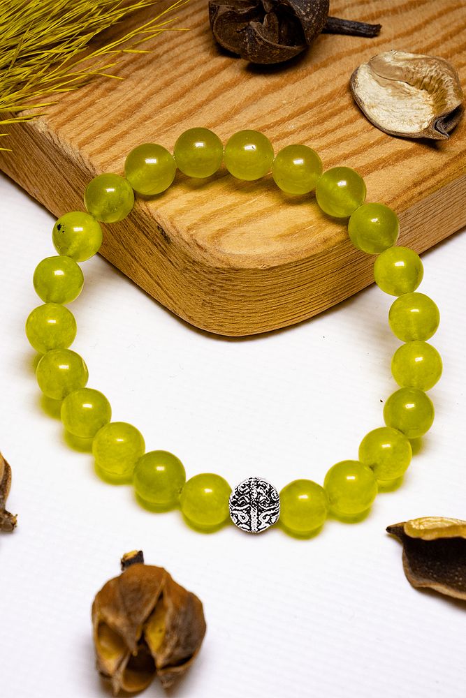 Sertifikalı Aaa+ Kalite Zebercet Taşı Bileklik - Gümüş Aparatlı