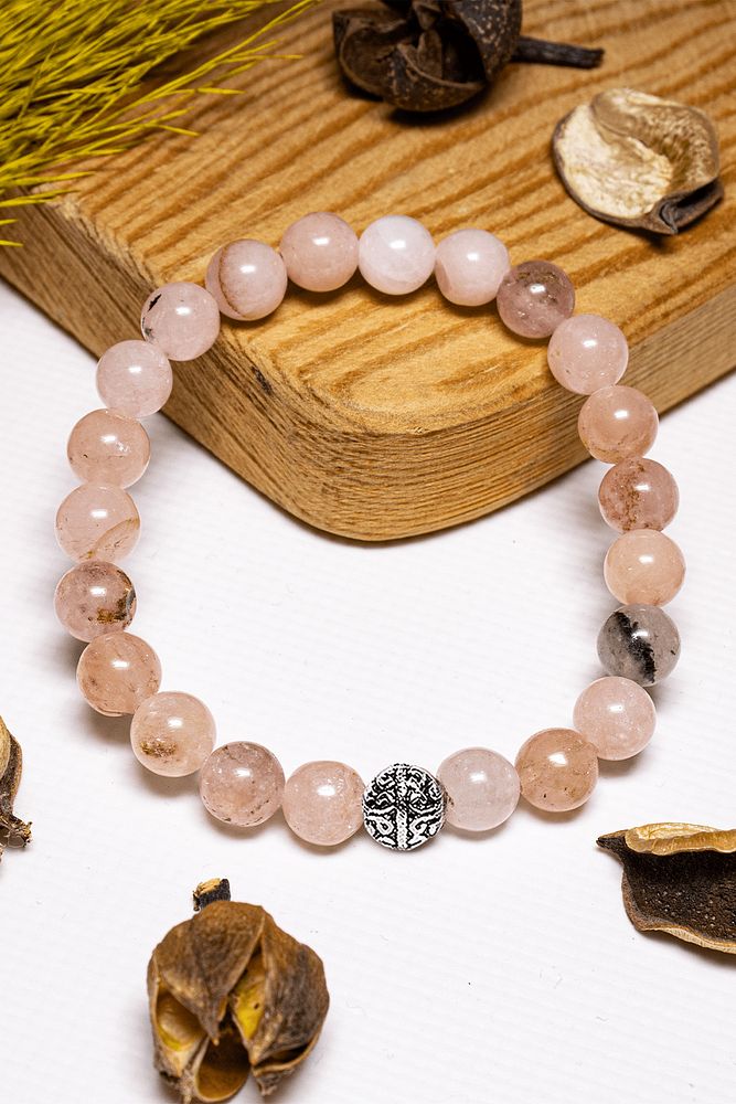 Sertifikalı Aaa+ Kalite Rose Renk Akik Taşı Bileklik - Gümüş Aparatlı