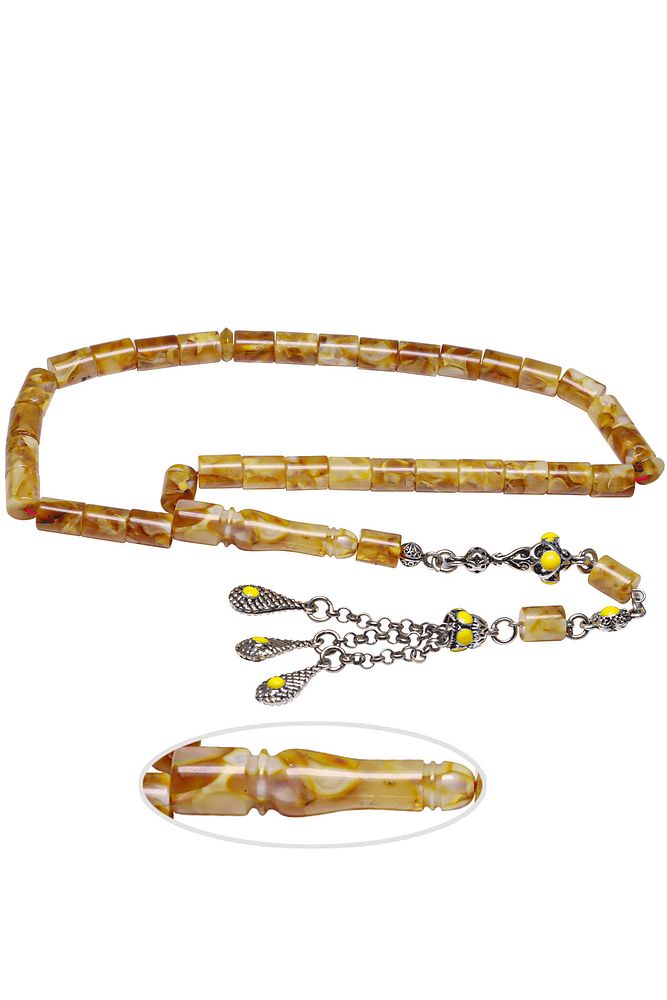 Kesme Kesim Halep Püsküllü Damla Kehribar Tesbih