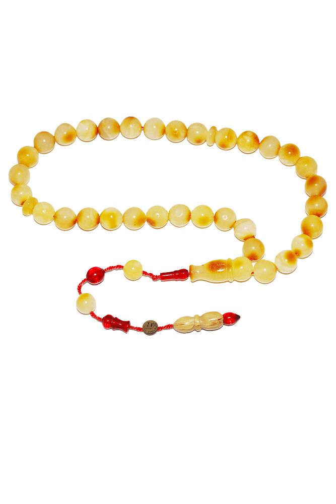 Sistemli Her Tanesi Kumpas Işcilikli Hakiki Damla Kehribar Tesbih