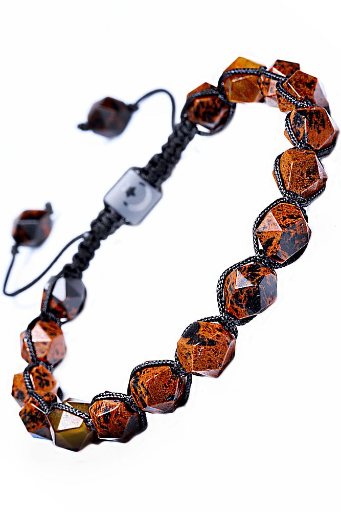 Makrome Kahverengi Özel Jasper Yıldız Taşı Bileklik