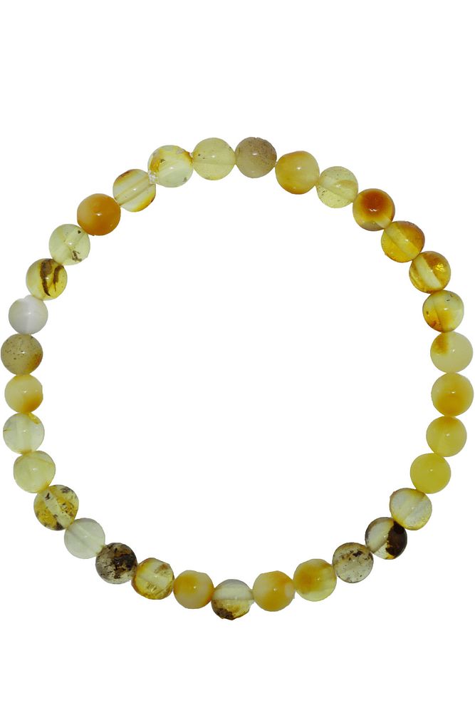 Fosilli Doğal Damla Kehribar Bileklik