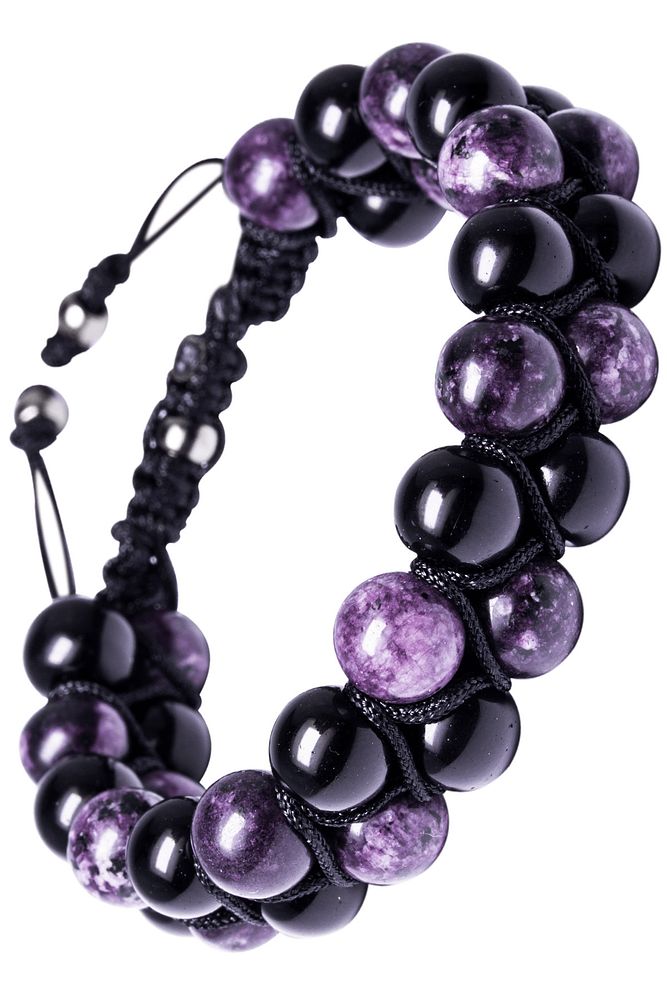 Makrome Oniks Taşı Ve Ametist Bileklik