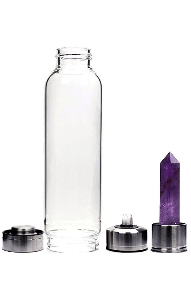 Doğal Ametist Taşı Su Şişesi