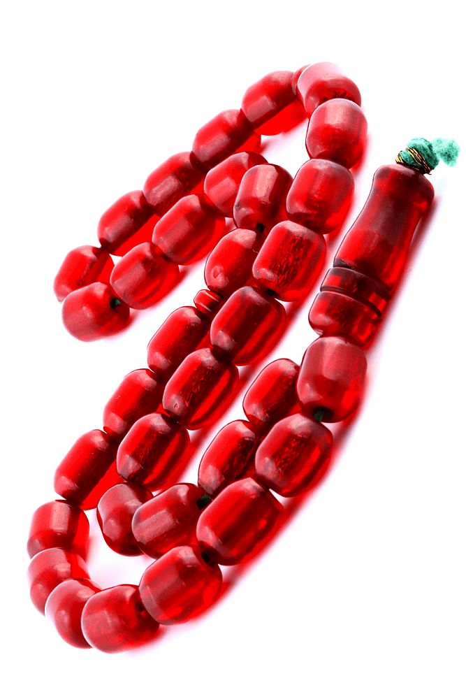 Osmanlı Necef Bağa Tesbih Kırmızı Renk (osmanlı Kehribar)