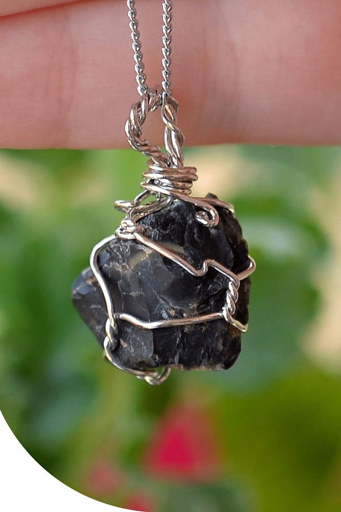 Sertifikalı Tel Sargılı Ham İşlenmemiş Oniks Taşı Kolye