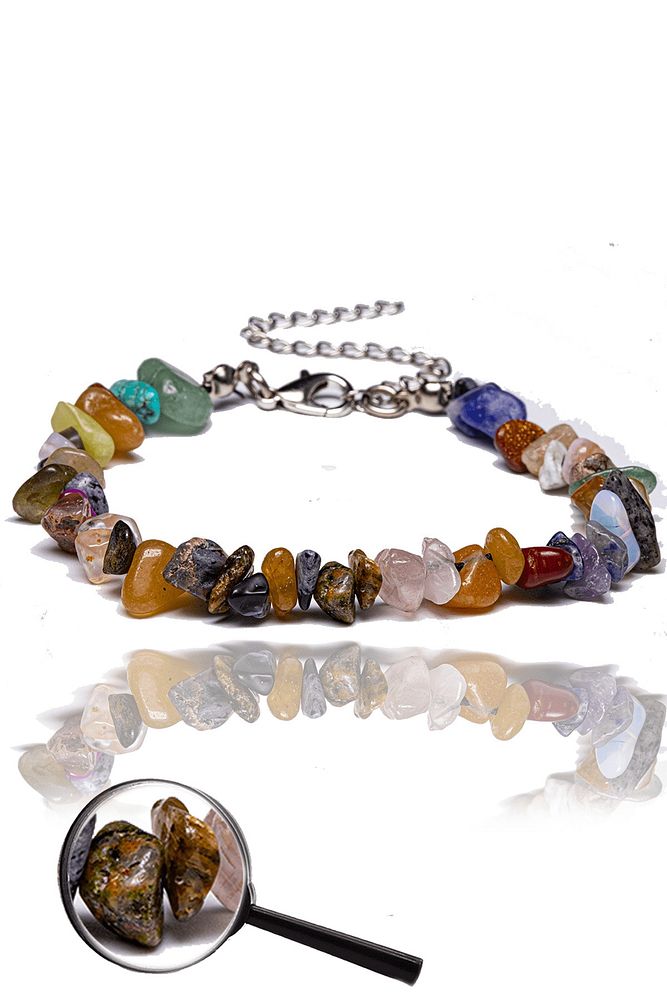 Sertifikalı 7 Çakra Bileklik - Lapis Kaplan Gözü Kuvars Unakit Aventurin Akuamarin Taşı