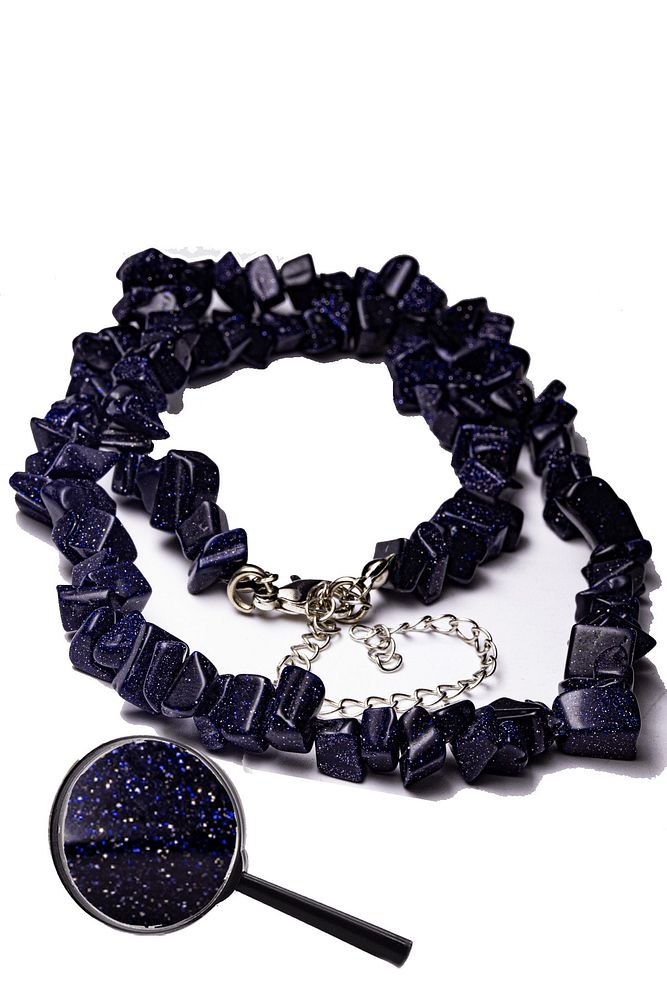 Sertifikalı Kırık Taşlı Mavi Yıldız Taşı Doğal Taş Kolye