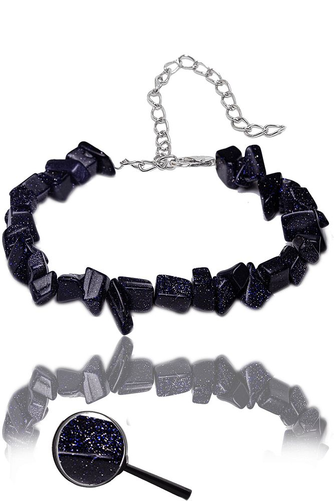 Sertifikalı Mavi Yıldız Taşı Kırık Doğal Taşlı Bileklik 1.kalite (BREZİLYA)