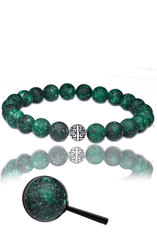 Sertifikalı Ham Işlenmemiş Jade - Yeşim Taşı Bileklik - Gümüş Aparatlı